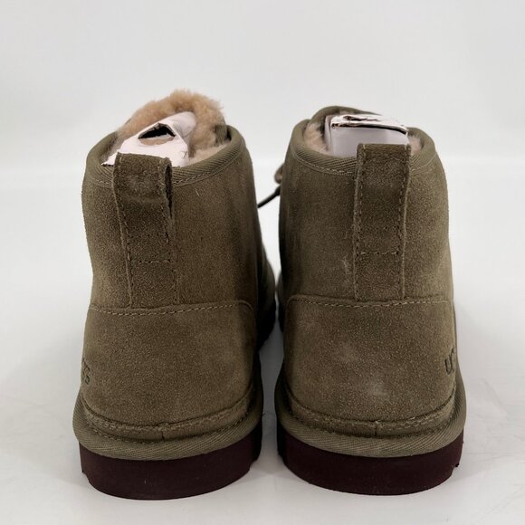 UGG Neumel Classic Suede Boots Size 10 Olive Lace Up Sheepskin Lined - Picture 9 of 15